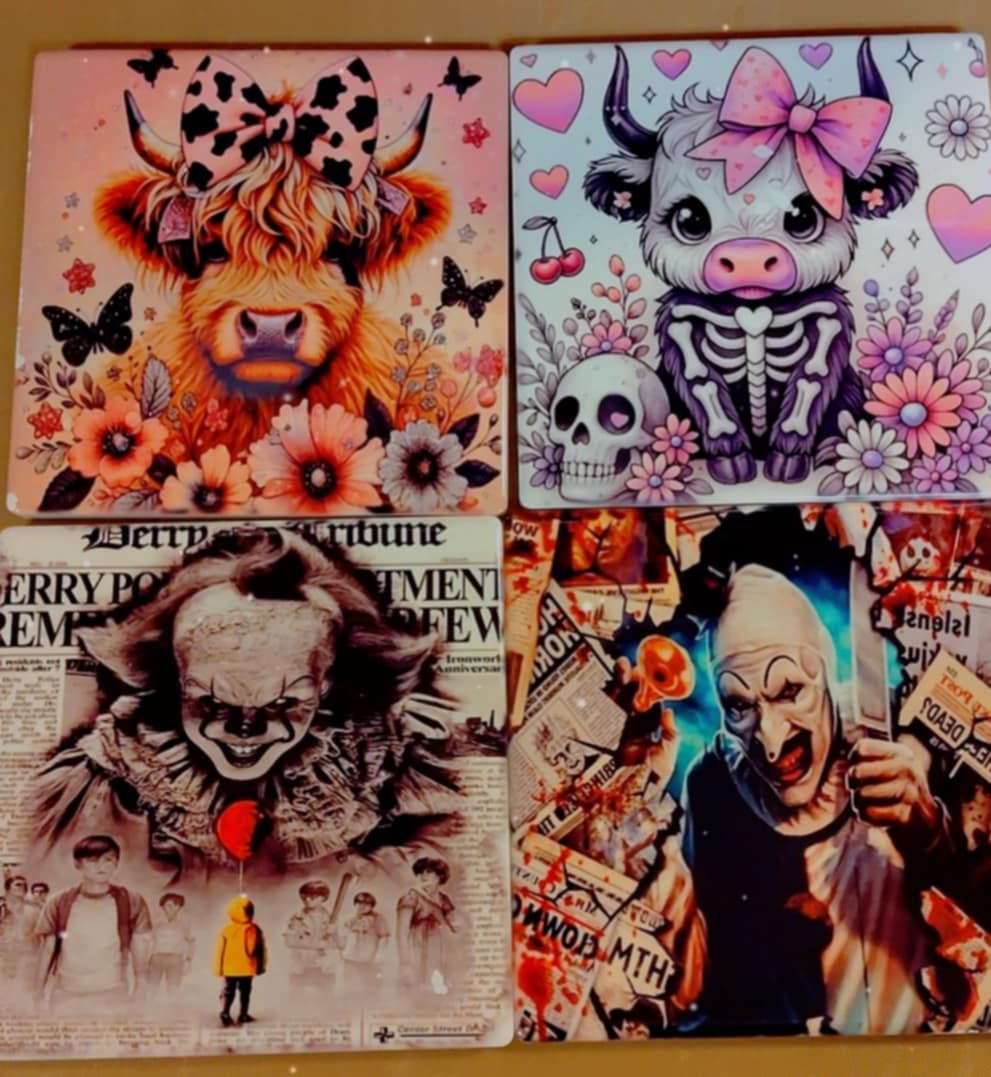 Custom Ceramic Coasters – Cute & Creepy Designs