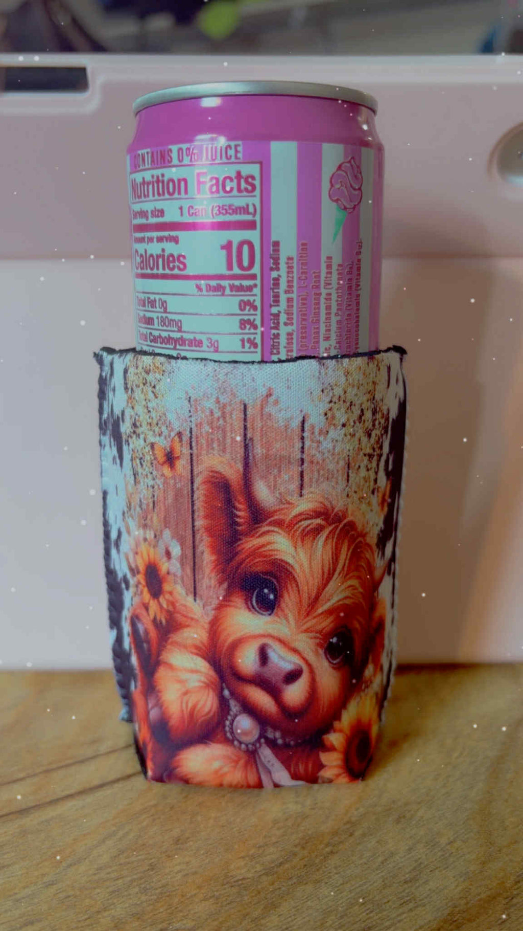 Cute Country Drink Holder 🐮🖤🤍